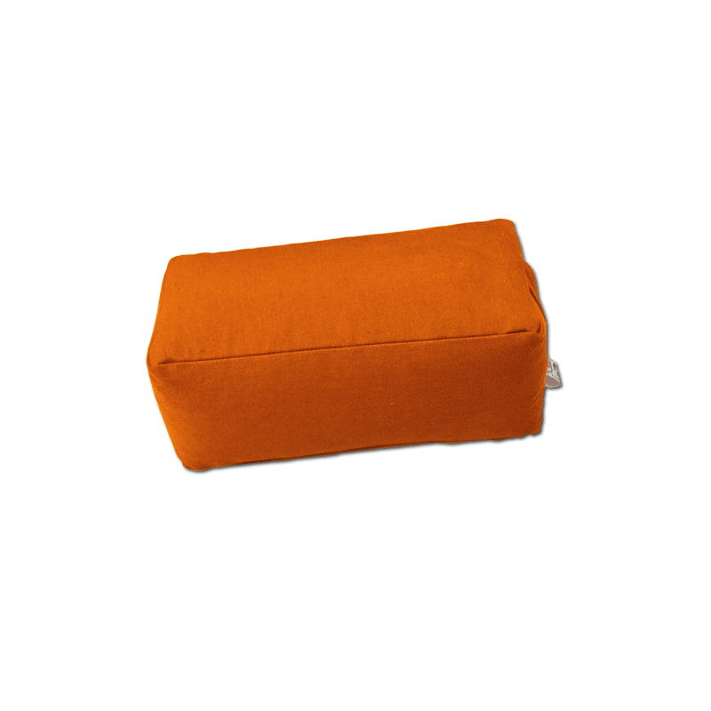 Zafu rectangulaire (épeautre) orange pour la méditation