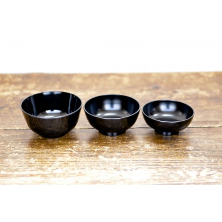 Set de 3 bols noirs - repas zen