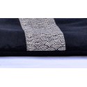 Zafuton épais Grand Koï, noir, tissu japonais