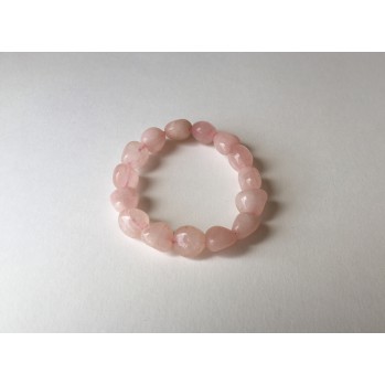 Mala bracelet en quartz rose galet