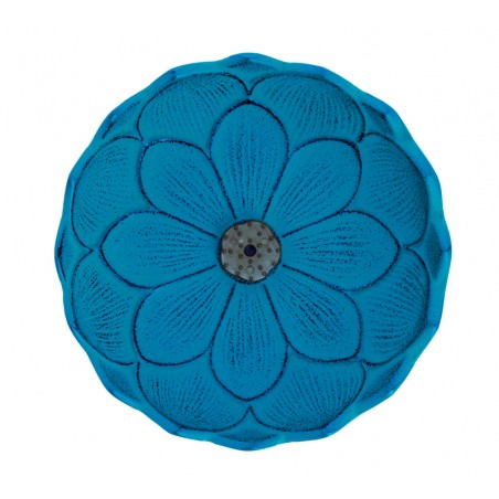 Brûle encens Fleur de lotus, en fonte du Japon, bleu