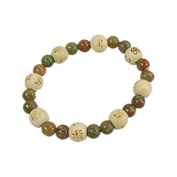 Mala bracelet Perles jaspe et bois d'érable